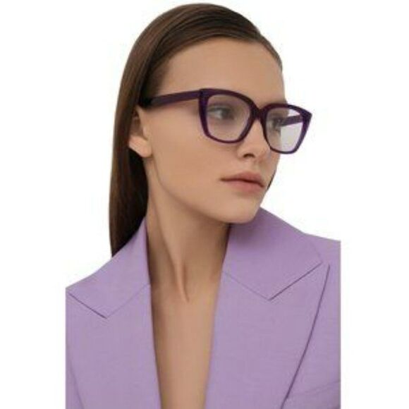 SALE! NEW Balenciaga BB0062O 003 Violet Logo Square Women Eyeglasses main image 10